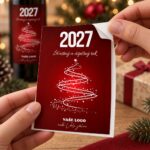 Vánoční etiketa na víno 30 – Odlepování samolepky – PF 2027