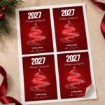 Vánoční etiketa na víno 30 – Samolepky na archu – PF 2027