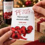 Vánoční etiketa na víno 64 – Odlepování samolepky – PF 2027