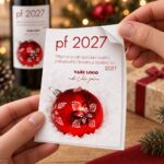 Vánoční etiketa na víno 129 – Odlepování samolepky – PF 2027