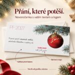 Novoročenka 16 Ozdoba na větvičce s popisky vlastního textu, loga a náhledu před tiskem.