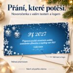 Novoročenka 121 s popisky vlastního textu, loga a náhledu před tiskem.