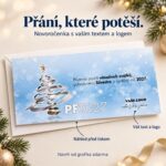Novoročenka 153 s popisky úpravy textu a loga