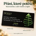 Novoročenka 159 s popisky vlastního textu a loga