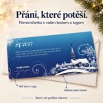 Novoročenka 198 s popisky vlastního textu a loga
