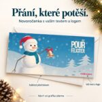 Novoročenka 219 s popisky úpravy textu a loga.