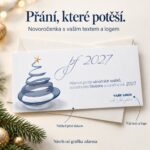 Novoročenka 237 s popisky úpravy textu a loga.