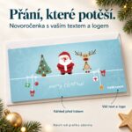 Novoročenka 257 se Santou a sobem a popisky personalizace