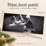 Novoročenka 277 s kovovými stromky a popisky personalizace