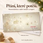 Novoročenka 286 se zlatými hvězdami a popisky personalizace
