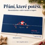 Originální Santa na provaze – novoročenka s nabídkou vlastního textu a loga.