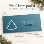 Zářící stromek – novoročenka s nabídkou vlastního textu a loga.