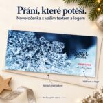 Obrazec z ledu – novoročenka s nabídkou vlastního textu a loga.