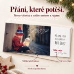 Chlapec držící lucernu – novoročenka s nabídkou vlastního textu a loga.