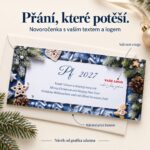 Vánoční přání – novoročenka s nabídkou vlastního textu a loga.