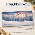 Zimní krajina – novoročenka s nabídkou vlastního textu a loga.