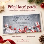 Vánoční ozdoby – novoročenka s nabídkou vlastního textu a loga.