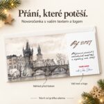 Karlův most – novoročenka s nabídkou vlastního textu a loga.