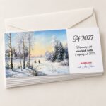 Malovaná zimní krajina – detail novoročenky.