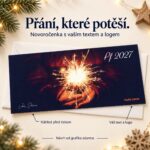 Vánoční prskavka – novoročenka s nabídkou vlastního textu a loga.