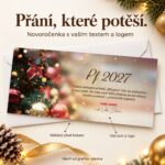Vánoční stromek – novoročenka s nabídkou vlastního textu a loga.