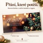 Vánoční stromek – novoročenka s nabídkou vlastního textu a loga.