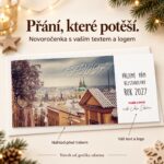 Pražská ulička – novoročenka s nabídkou vlastního textu a loga.