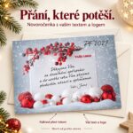 Zasněžené plátno – novoročenka s nabídkou vlastního textu a loga.