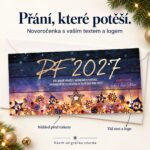 Vánoční ozdoby – novoročenka s nabídkou vlastního textu a loga.