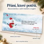 Veselý sněhulák – novoročenka s nabídkou vlastního textu a loga.