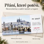 Pražský hrad – novoročenka s nabídkou vlastního textu a loga.