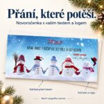 Tým sněhuláků – novoročenka s nabídkou vlastního textu a loga.