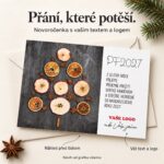 Stromeček plný vůní – novoročenka s nabídkou vlastního textu a loga.