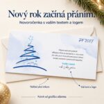 Abstraktní stromek na BOHO pozadí – novoročenka s nabídkou vlastního textu a loga.