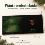 Binární kód – novoročenka s nabídkou vlastního textu a loga.