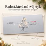 Roztančený stromeček – novoročenka s nabídkou vlastního textu a loga.