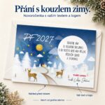 Jeleni – novoročenka s nabídkou vlastního textu a loga.