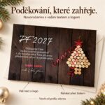 Strom z korku – novoročenka s nabídkou vlastního textu a loga.