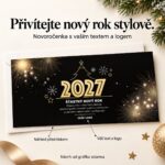 Ohňostroj – novoročenka s nabídkou vlastního textu a loga.