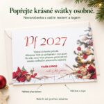 Stromek s vánoční růží – novoročenka s nabídkou vlastního textu a loga.