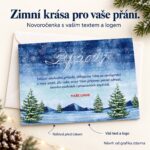 Zimní noční krajina – novoročenka s nabídkou vlastního textu a loga.