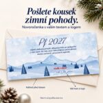 Zasněžená krajina – novoročenka s nabídkou vlastního textu a loga.