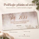 Rosegold třpytivé přání – novoročenka s nabídkou vlastního textu a loga.