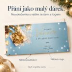 Dárek – novoročenka s nabídkou vlastního textu a loga.