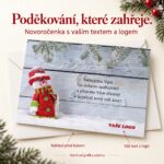 Sněhulák ve svetru – novoročenka s nabídkou vlastního textu a loga.
