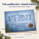 Malování do sněhu – novoročenka s nabídkou vlastního textu a loga.
