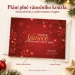 Červené vločky – novoročenka s nabídkou vlastního textu a loga.