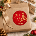 Vánoční samolepka 28 – PF 2027 – Na dárku