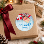 Vánoční samolepka 389 – PF 2027 – Na dárku