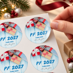 Vánoční samolepka 389 – PF 2027 – Odlepení samolepky